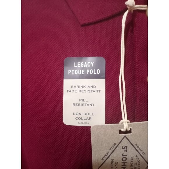 New St. John's Bay Mens Shirt XL Red Short Sleeve Polo New with Tags Legacy Polo - Picture 2 of 11